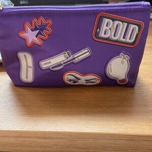 Clinique Purple‎ Cosmetic Bag Makeup Bag with Three Samples all NEW UNOPENED
